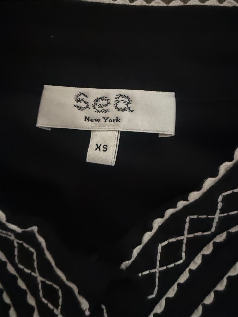 Sea New York Black Ryleigh Ric Rac Short Sleeve Button Up Dress - Picture 4 of 5